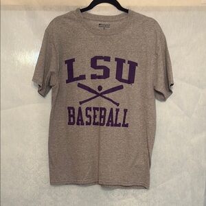Champion Gray and Purple Short Sleeve Tee